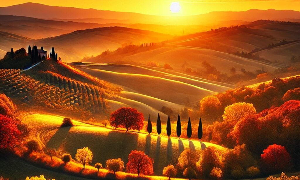 As colinas e florestas se transformam em um espetáculo visual, conhecido como "foliage", quando as folhas das árvores mudam de cor.